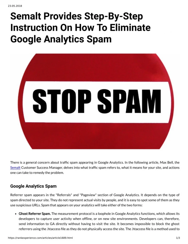 Semalt Provides Step-By-Step Instruction On How To Eliminate Google Analytics Spam