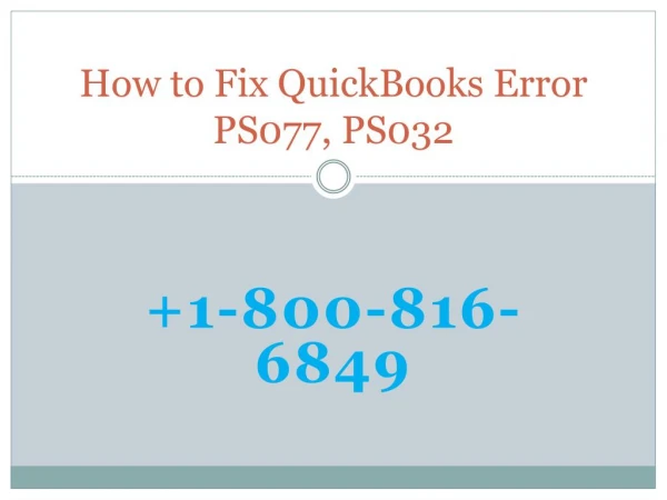 How To Fix Ps033 Error Quickbooks Errors in Windows