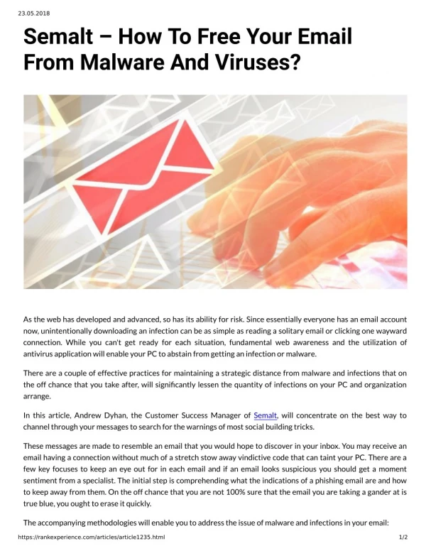 Semalt – How To Free Your Email From Malware And Viruses?