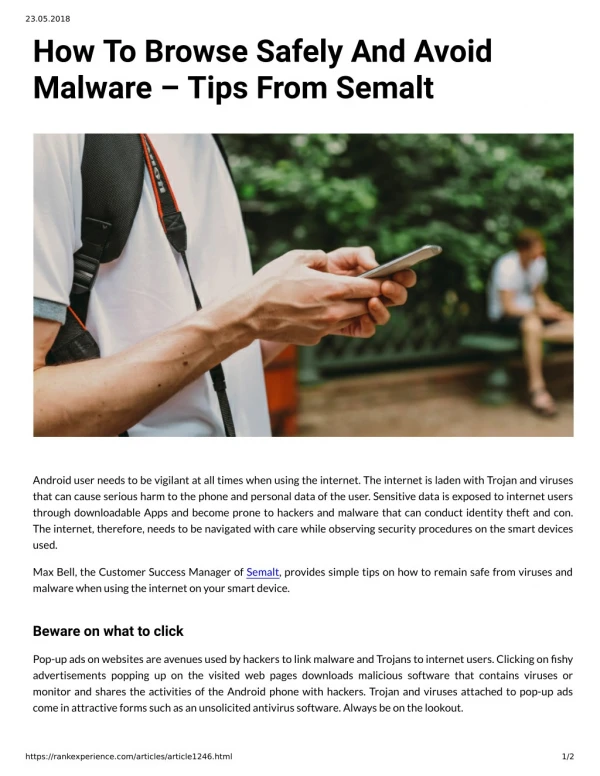 How To Browse Safely And Avoid Malware – Tips From Semalt