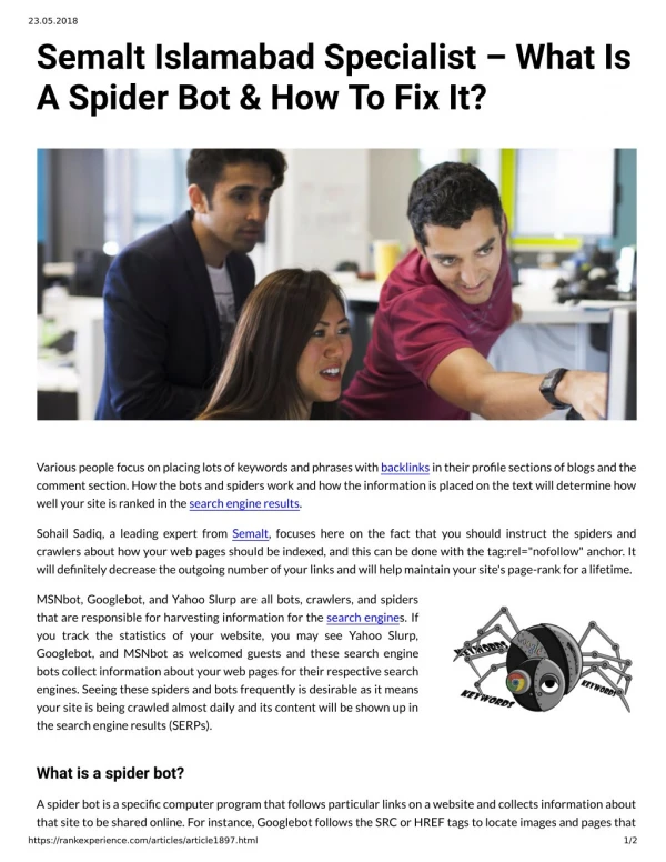 Semalt Islamabad Specialist What Is A Spider Bot & How To Fix It