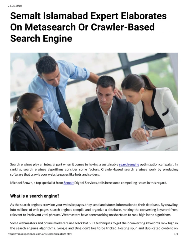 Semalt Islamabad Expert Elaborates On Metasearch Or Crawler Based Search Engine
