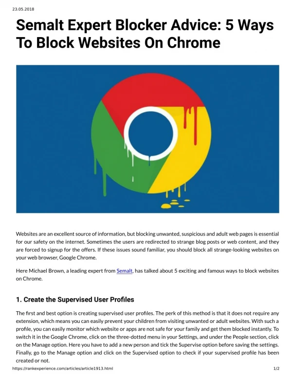 Semalt Expert Blocker Advice 5 Ways To Block Websites On Chrome