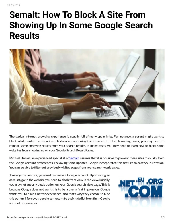 Semalt How To Block A Site From Showing Up In Some Google Search Results