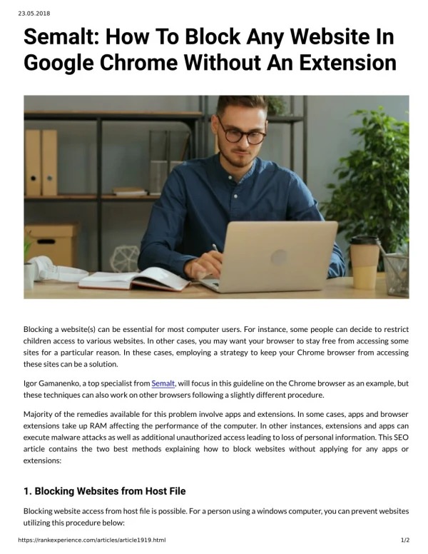 Semalt How To Block Any Website In Google Chrome Without An Extension