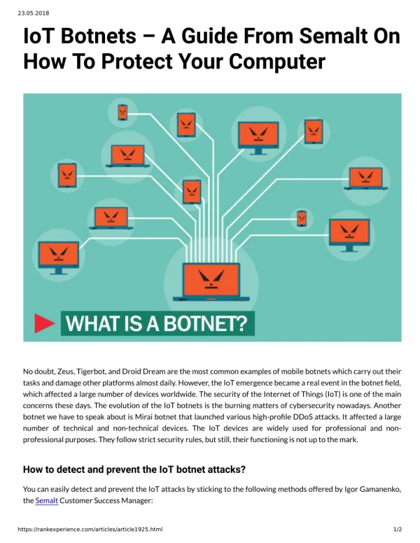 IoT Botnets A Guide From Semalt On How To Protect Your Computer