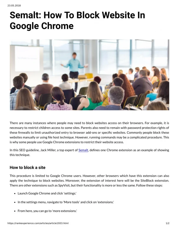 Semalt How To Block Website In Google Chrome