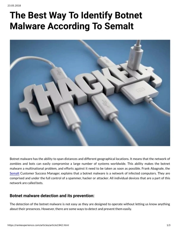 The Best Way To Identify Botnet Malware According To Semalt
