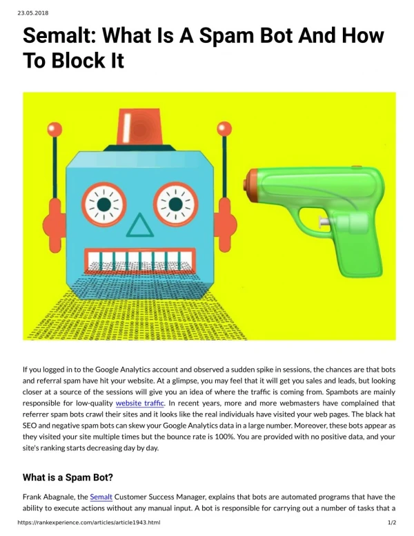 Semalt What Is A Spam Bot And How To Block It