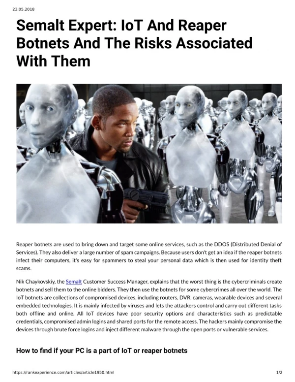 23 05 2018 semalt expert iot and reaper botnets