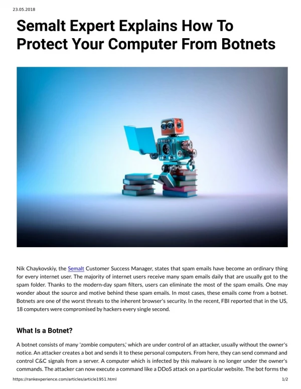 Semalt Expert Explains How To Protect Your Computer From Botnets