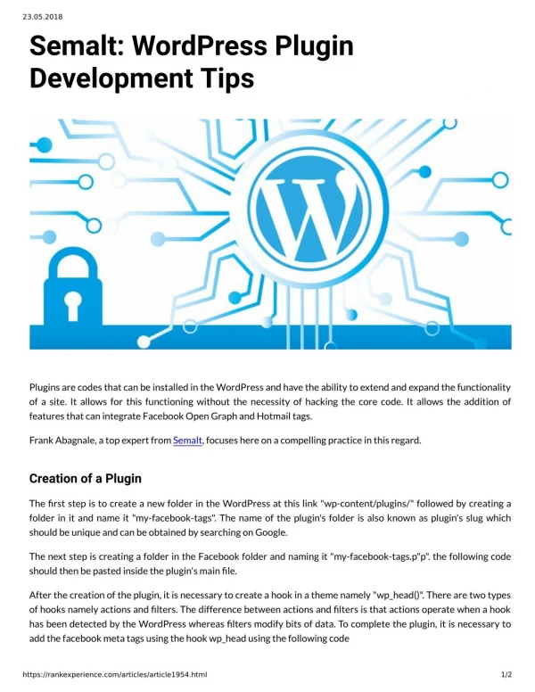 Semalt WordPress Plugin Development Tips