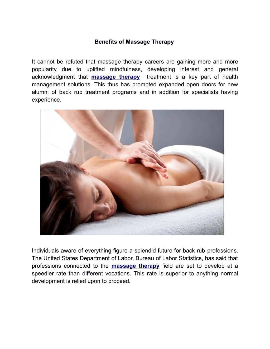 benefits of massage therapy
