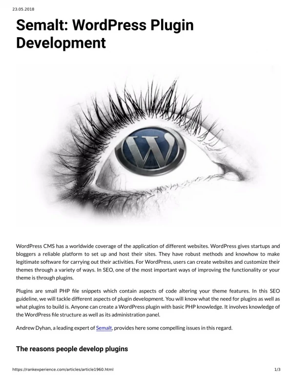 Semalt WordPress Plugin Development
