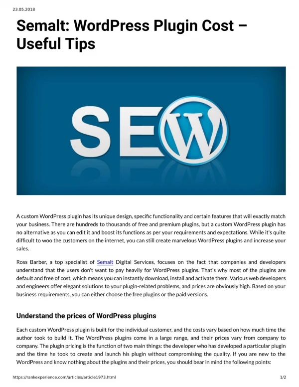 Semalt: WordPress Plugin Cost Useful Tips