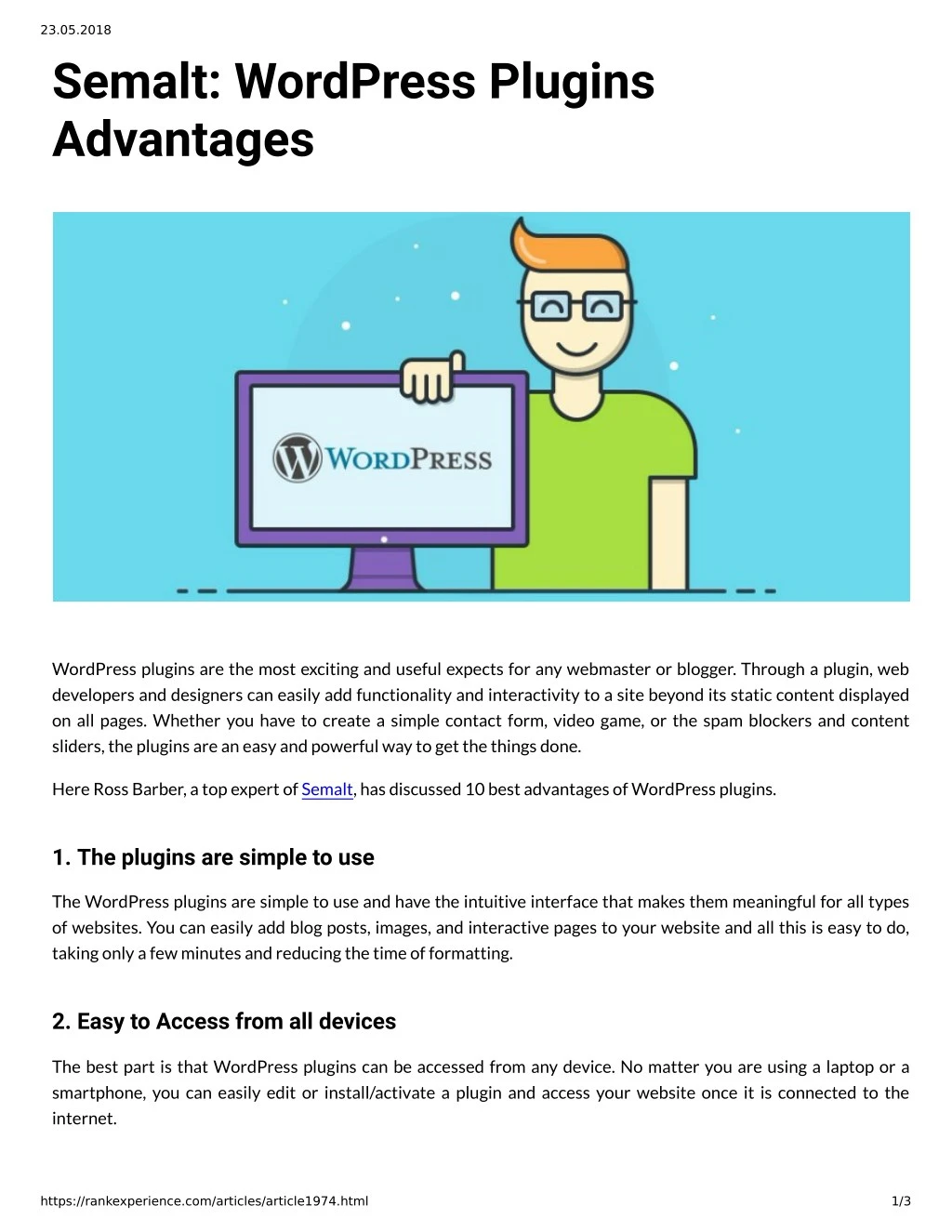 23 05 2018 semalt wordpress plugins advantages