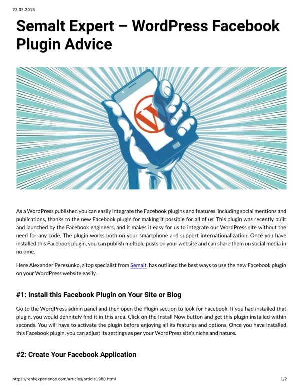Semalt Expert WordPress Facebook Plugin Advice