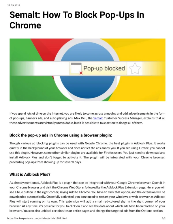 23 05 2018 semalt how to block pop ups in chrome