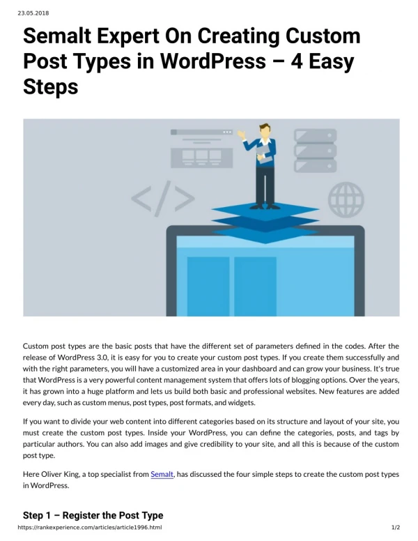 Semalt Expert On Creating Custom Post Types in WordPress 4 Easy Steps