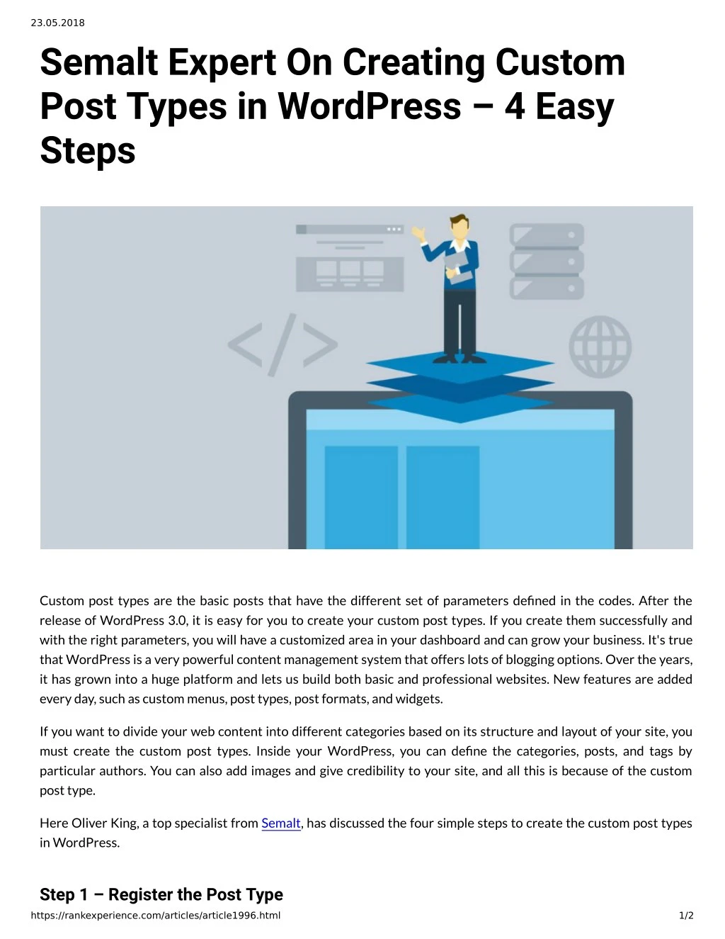 23 05 2018 semalt expert on creating custom post