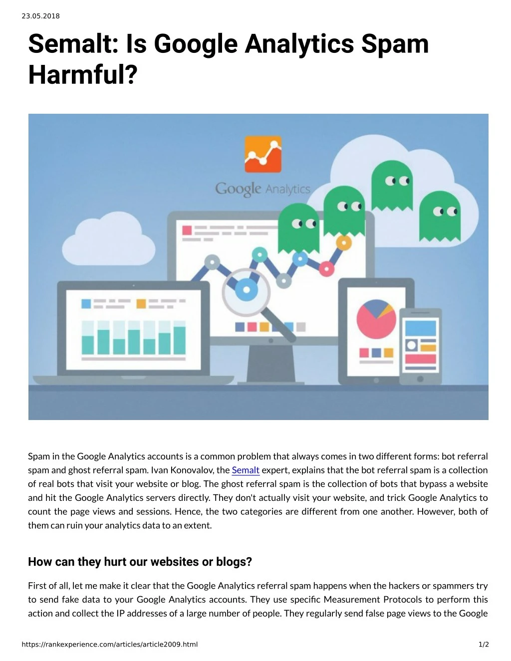 23 05 2018 semalt is google analytics spam harmful