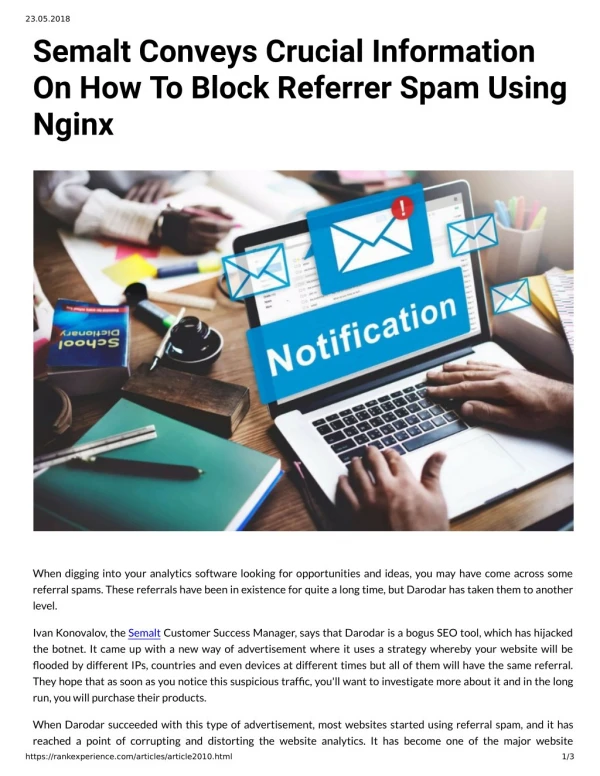 Semalt Conveys Crucial Information On How To Block Referrer Spam Using Nginx