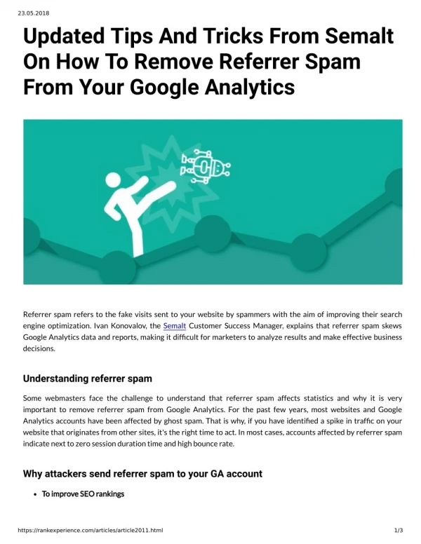 Updated Tips And Tricks From Semalt On How To Remove Referrer Spam From Your Google Analytics