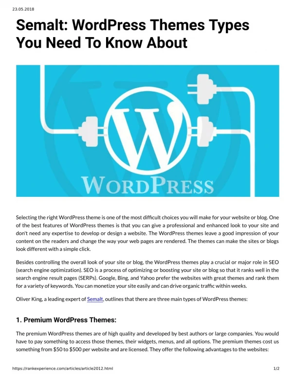Semalt: WordPress Themes Types You Need To Know About