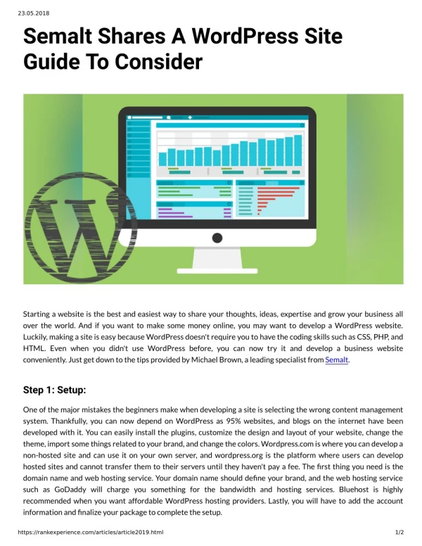 Semalt Shares A WordPress Site Guide To Consider