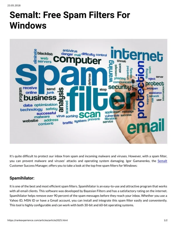 Semalt: Free Spam Filters For Windows