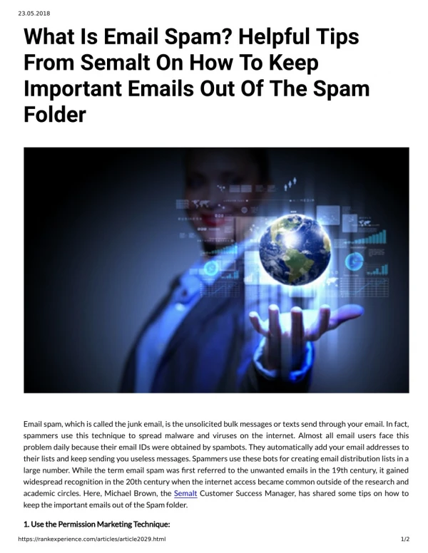 What Is Email Spam Helpful Tips From Semalt On How To Keep Important Emails Out Of The Spam Folder