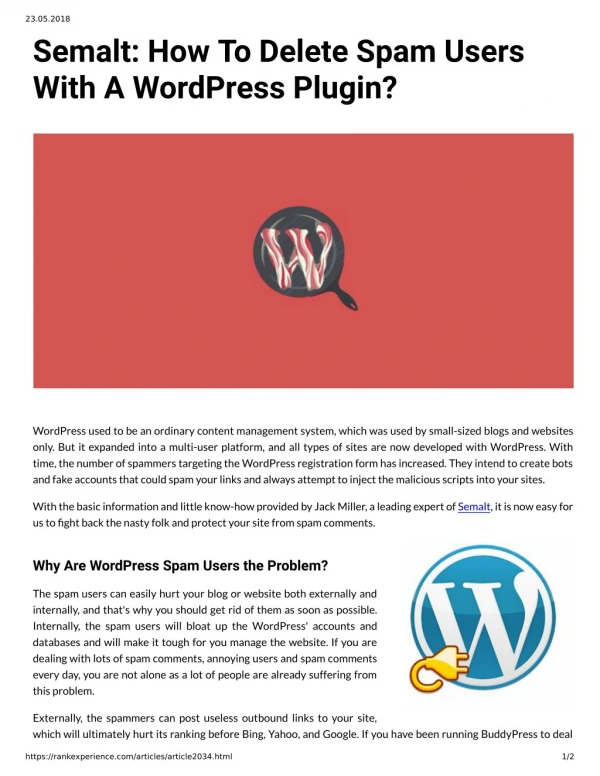 Semalt: How To Delete Spam Users With A WordPress Plugin