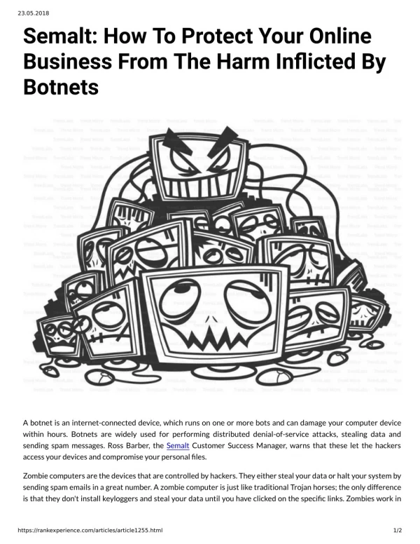 Semalt: How To Protect Your Online Business From The Harm Inicted By Botnets