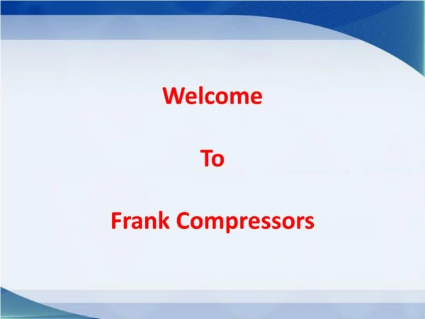 Oil free Compressors