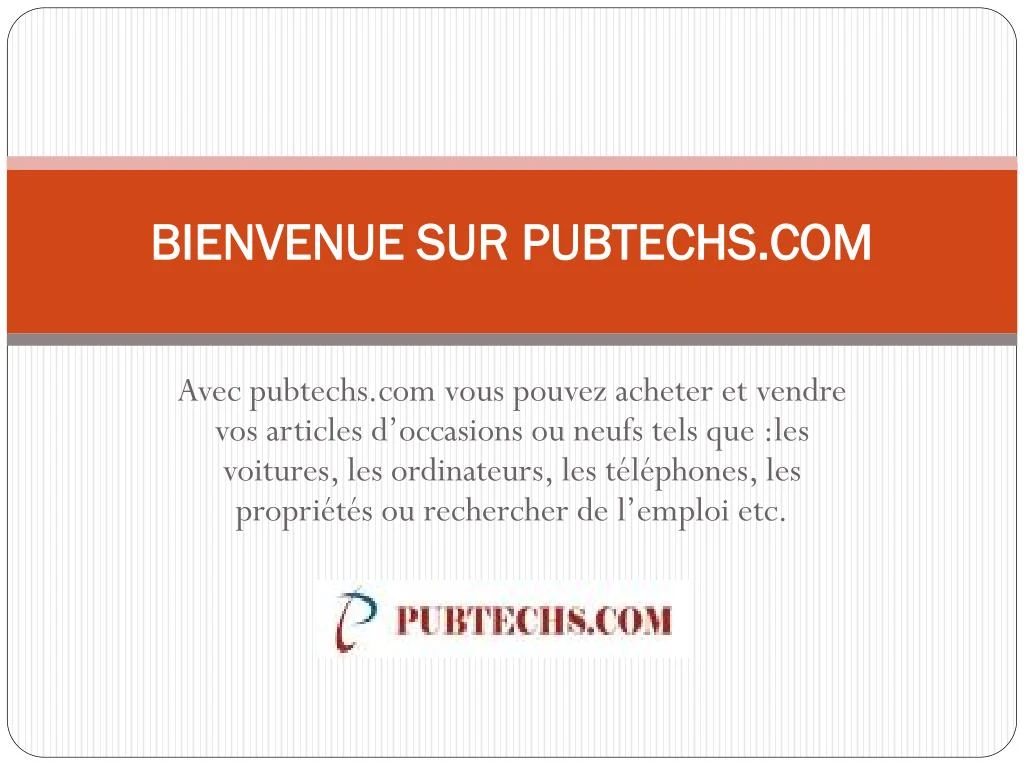 bienvenue sur pubtechs com