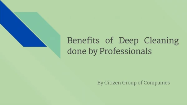 Deep cleaning services in Dubai | Citizen Group of Companies