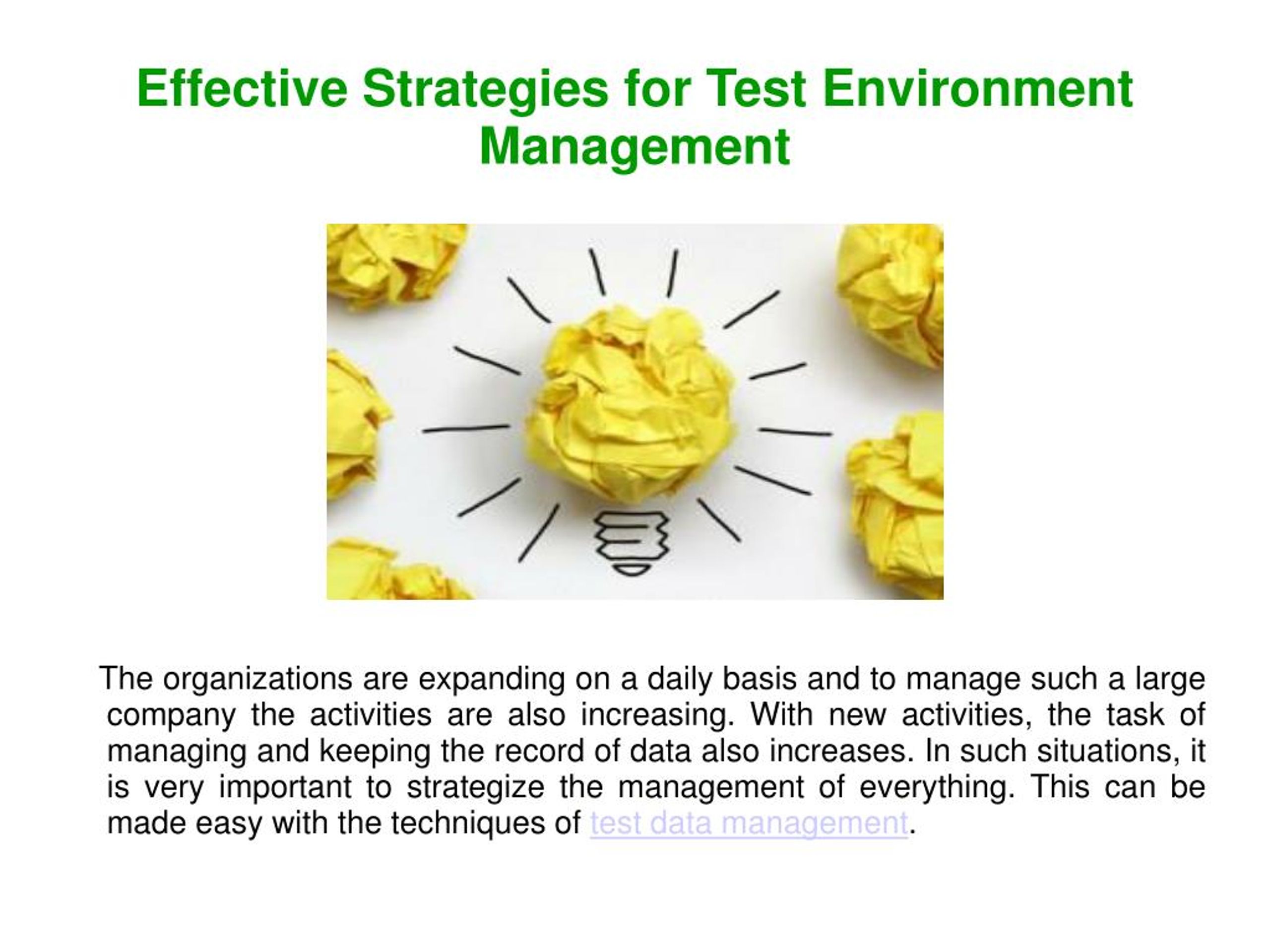 PPT - Effective Strategies for Test Environment Management PowerPoint ...