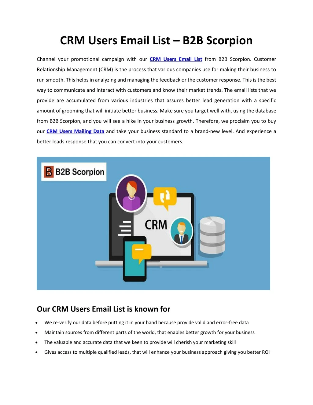 crm users email list b2b scorpion