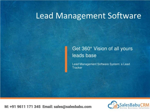 SalesBabu Lead Management Software