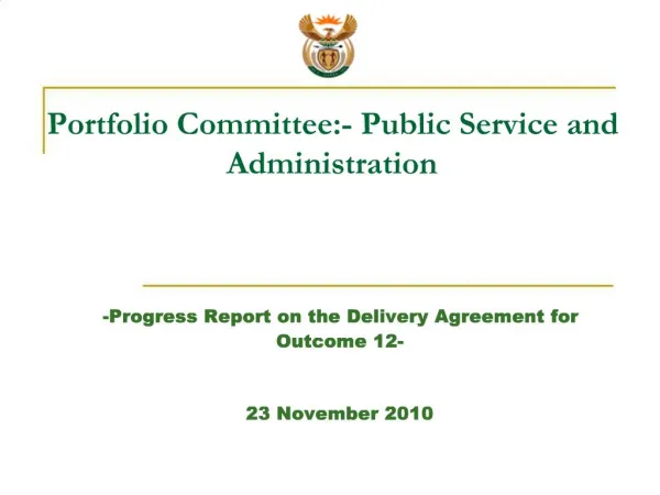 Portfolio Committee:- Public Service and Administration