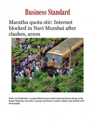 Maratha Bandh: Internet blocked in Navi Mumbai after clashes, arsonÂ 