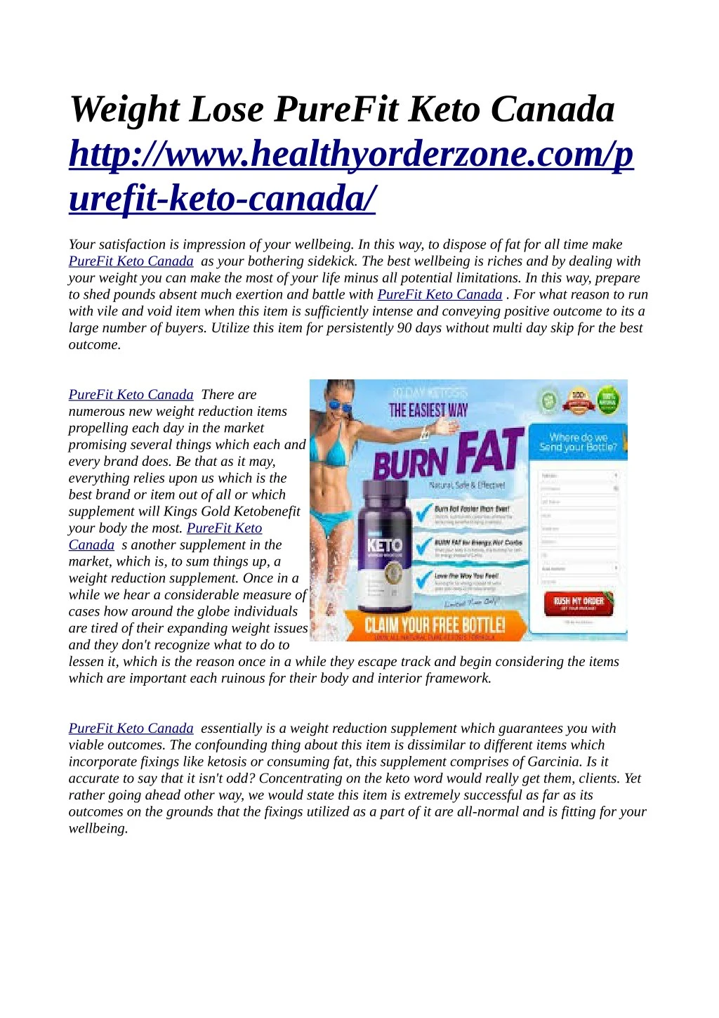 weight lose purefit keto canada http
