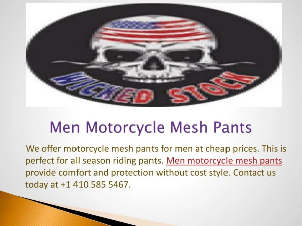 Men Motorcycle Mesh Pants