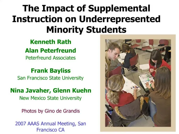 The Impact of Supplemental Instruction on Underrepresented Minority Students
