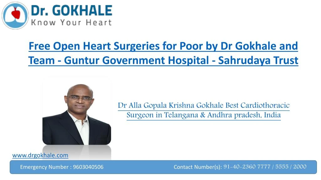 free open heart surgeries for poor by dr gokhale