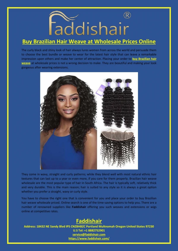 Buy Brazilian Hair Weave at Wholesale Prices Online