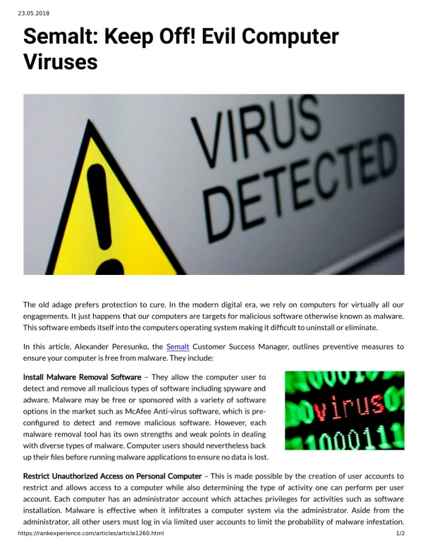 Semalt: Keep Off! Evil Computer Viruses