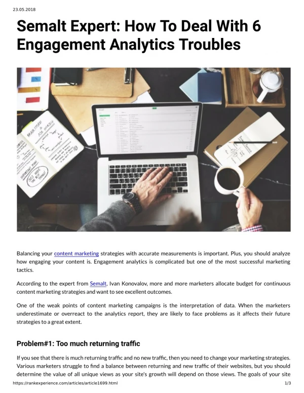 Semalt Expert: How To Deal With 6 Engagement Analytics Troubles