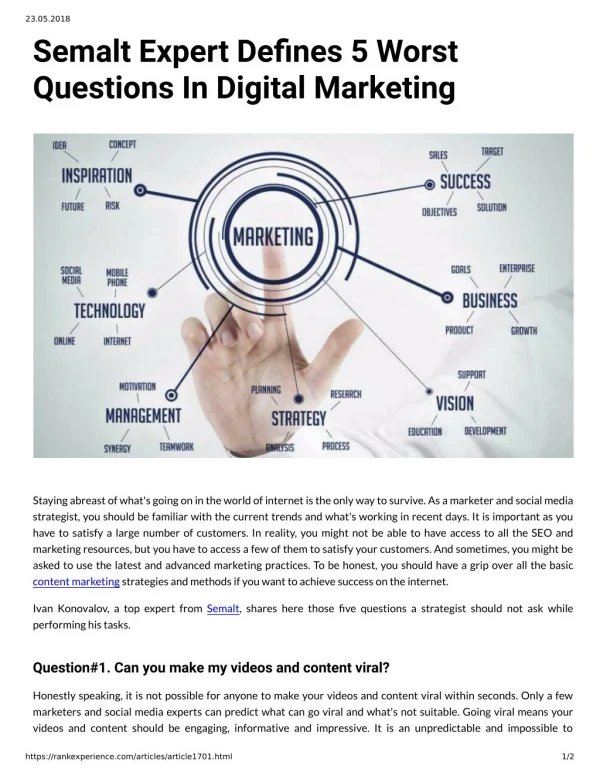 Semalt Expert Defines 5 Worst Questions In Digital Marketing