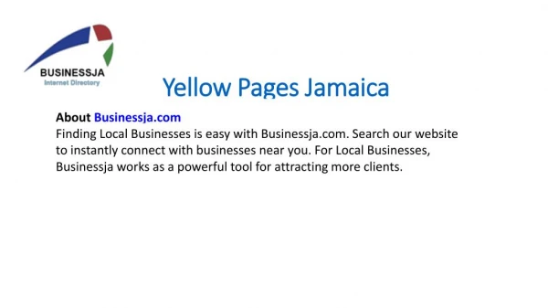 BusinessJA website is used as Yellow Page Jamaica